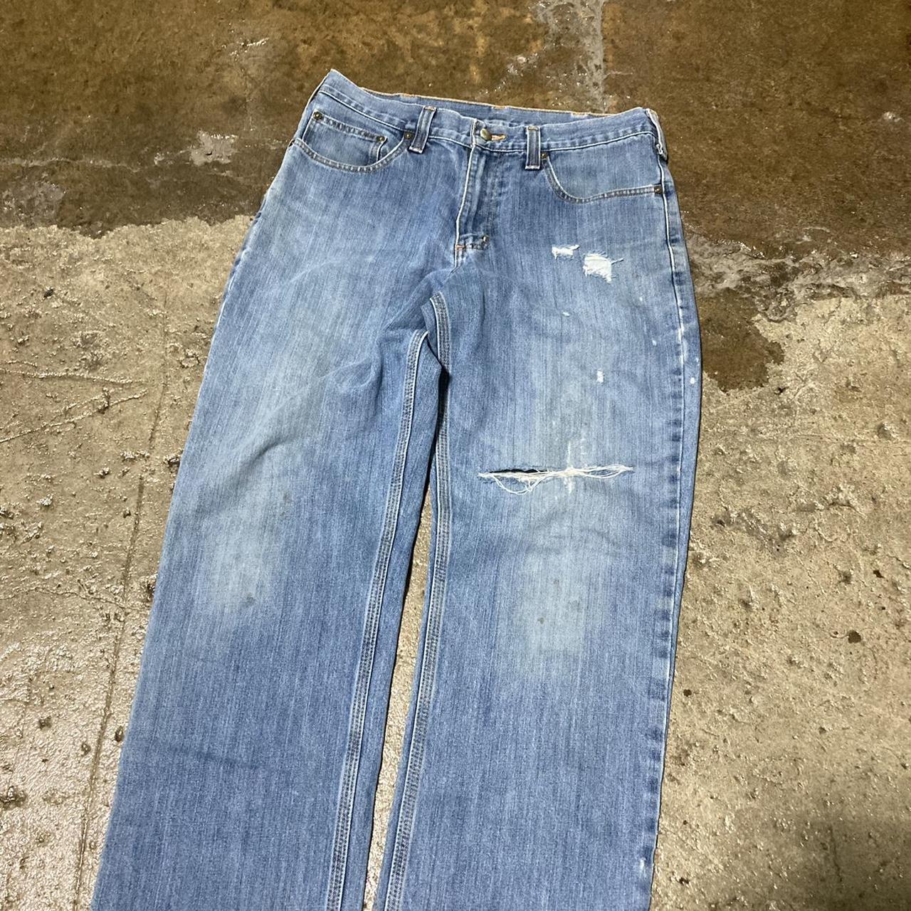 Crazy Vintage Y2K Thrashed Carhartt Jeans Baggy... - Depop