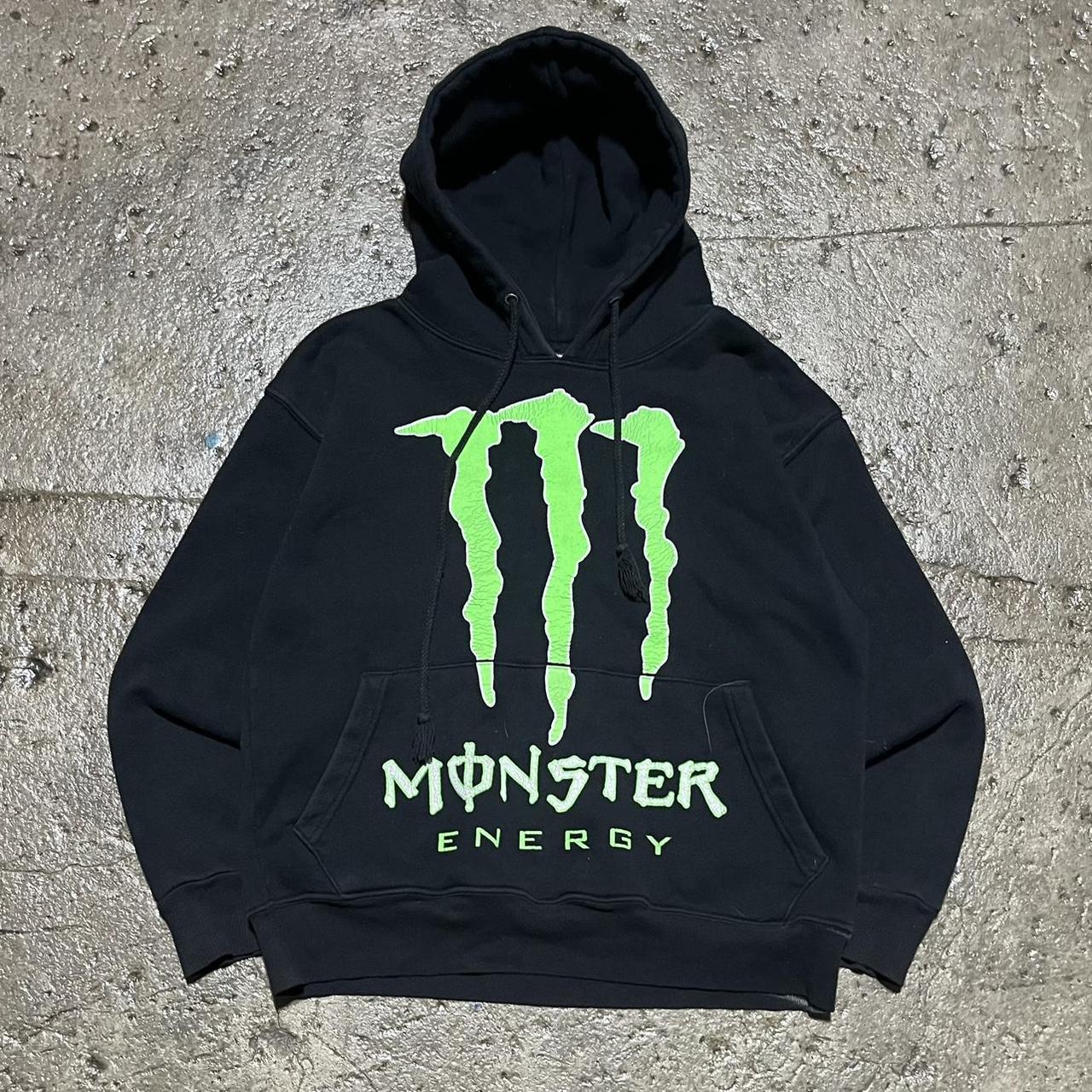 Crazy Vintage Y2K Monster Energy Hoodie Sweatshirt... - Depop