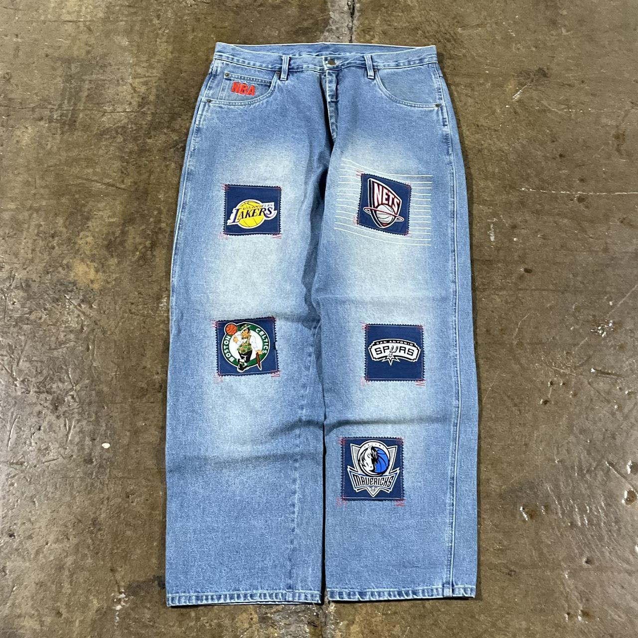 Crazy Vintage Y2K NBA Baggy Jeans Wide Leg... - Depop