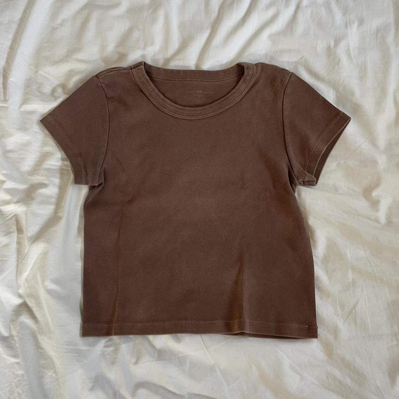 brandy melville brown baby tee brandymelville babytee Depop