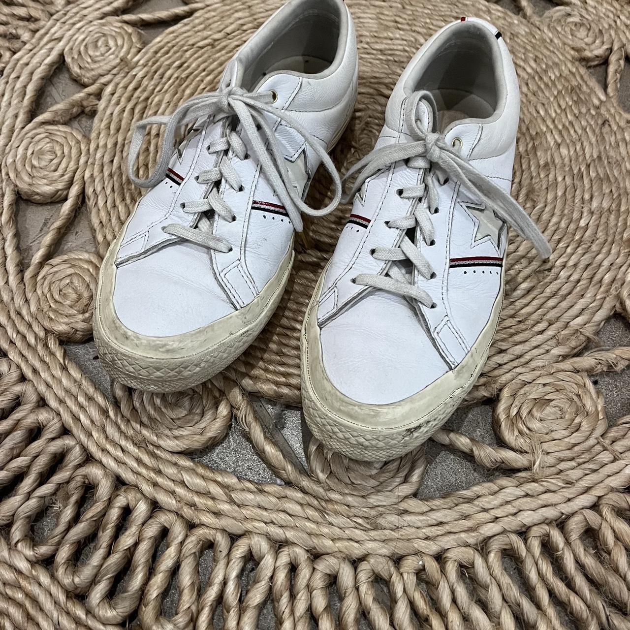 vintage converse one star white leather. Depop