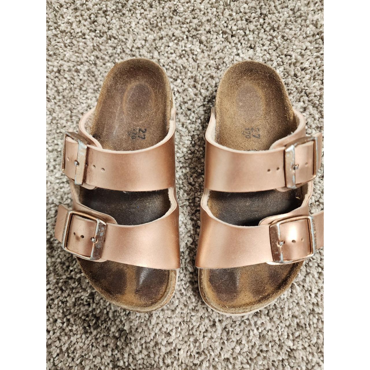 birkenstock metallic rose gold arizona
