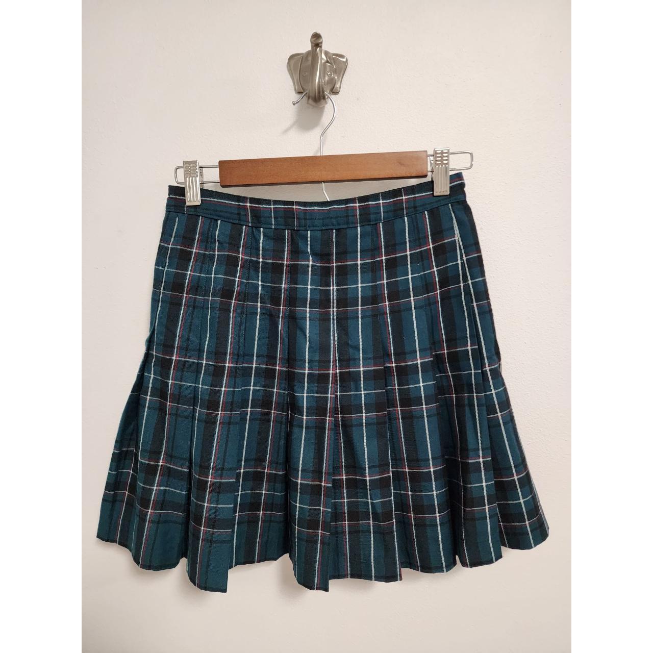H&M green plaid pleated skirt, ⚫Size- 18 girls,