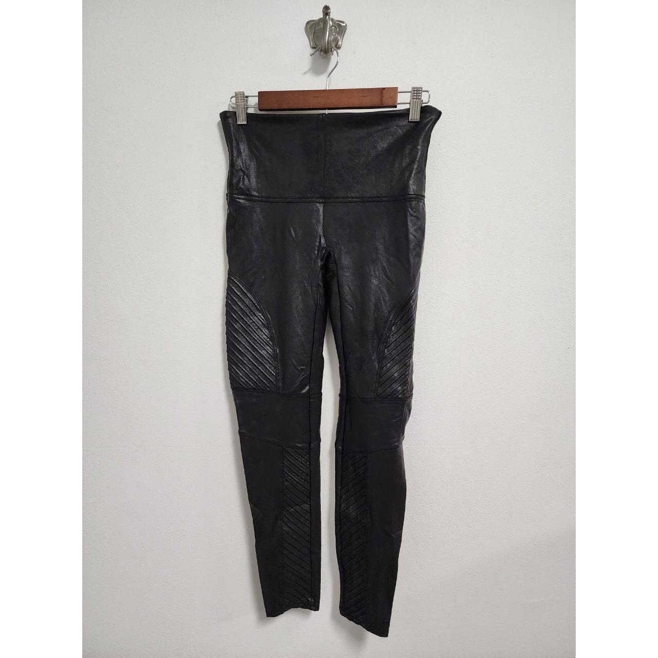 Spanx very black faux moto leggings XL, 20136r, ⚫Size
