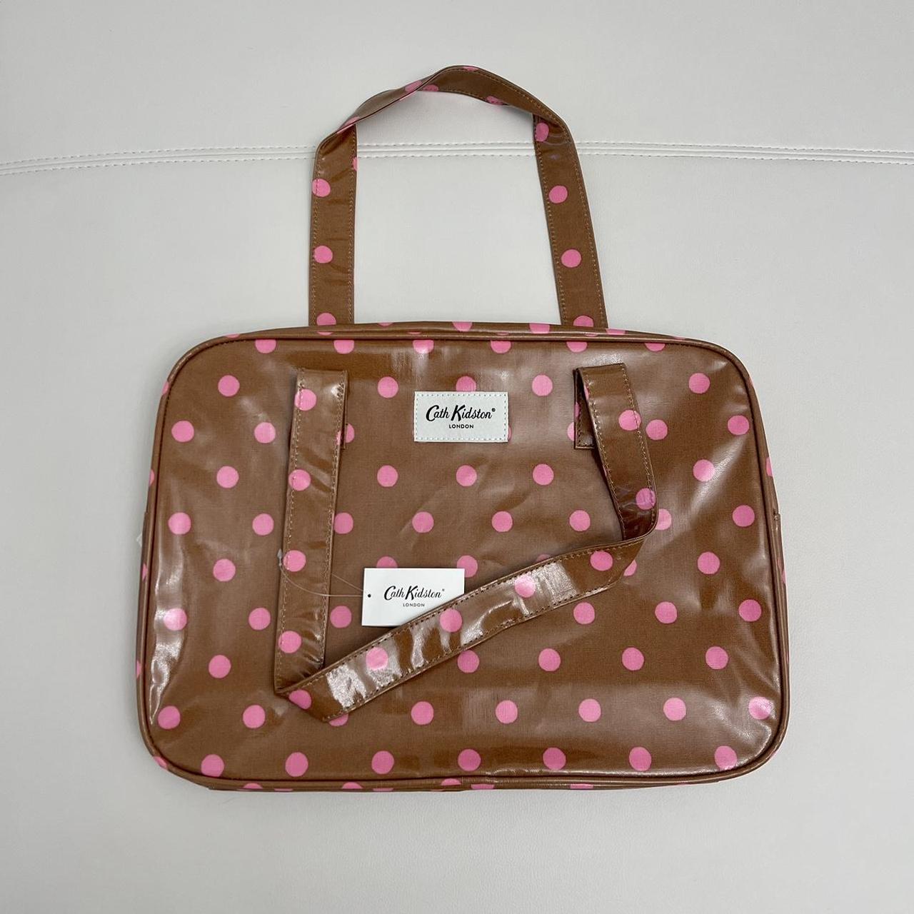Cath Kidston Pink and Brown Laptopcasesbag Depop
