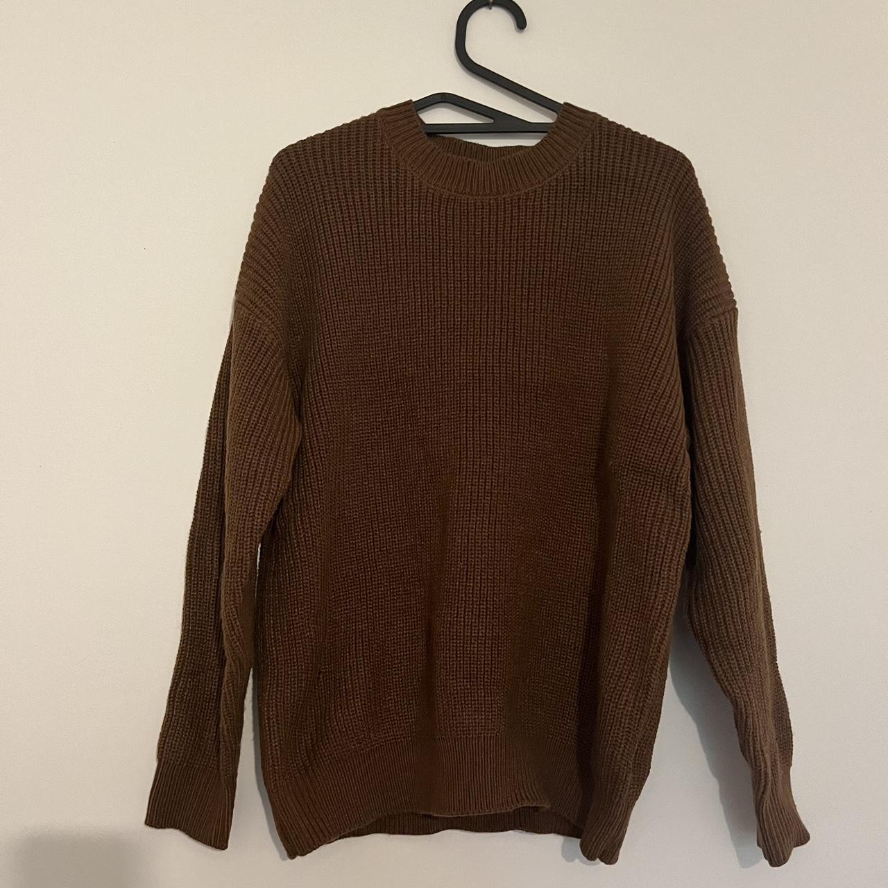 m original mens brown knit sweater - Depop