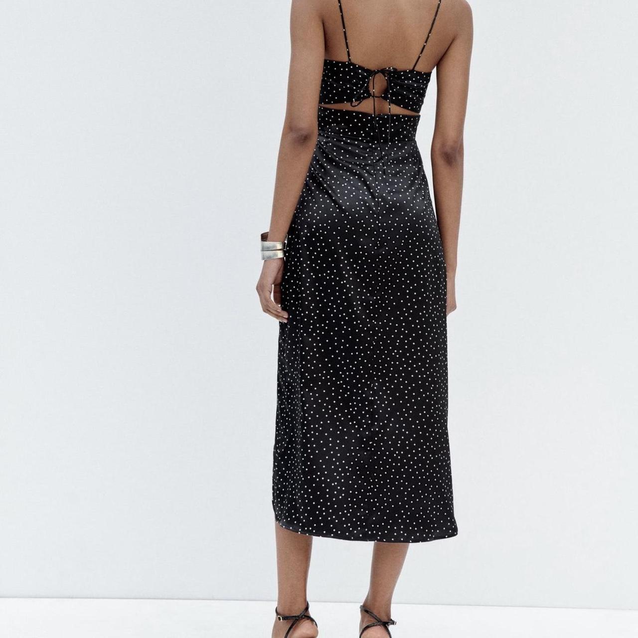 Polka dot hotsell satin dress zara