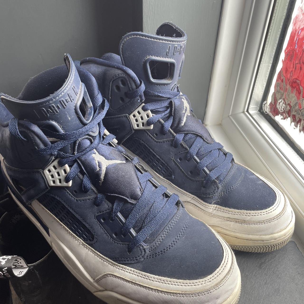 Nike air jordan Spizike navy blue and white Size Uk. Depop