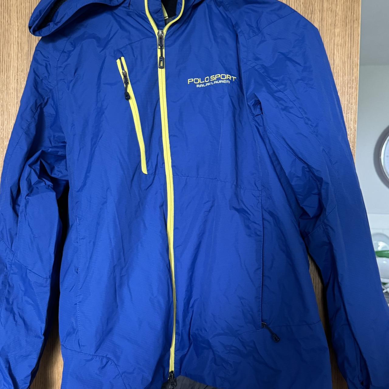 Blue polo sport rain coat