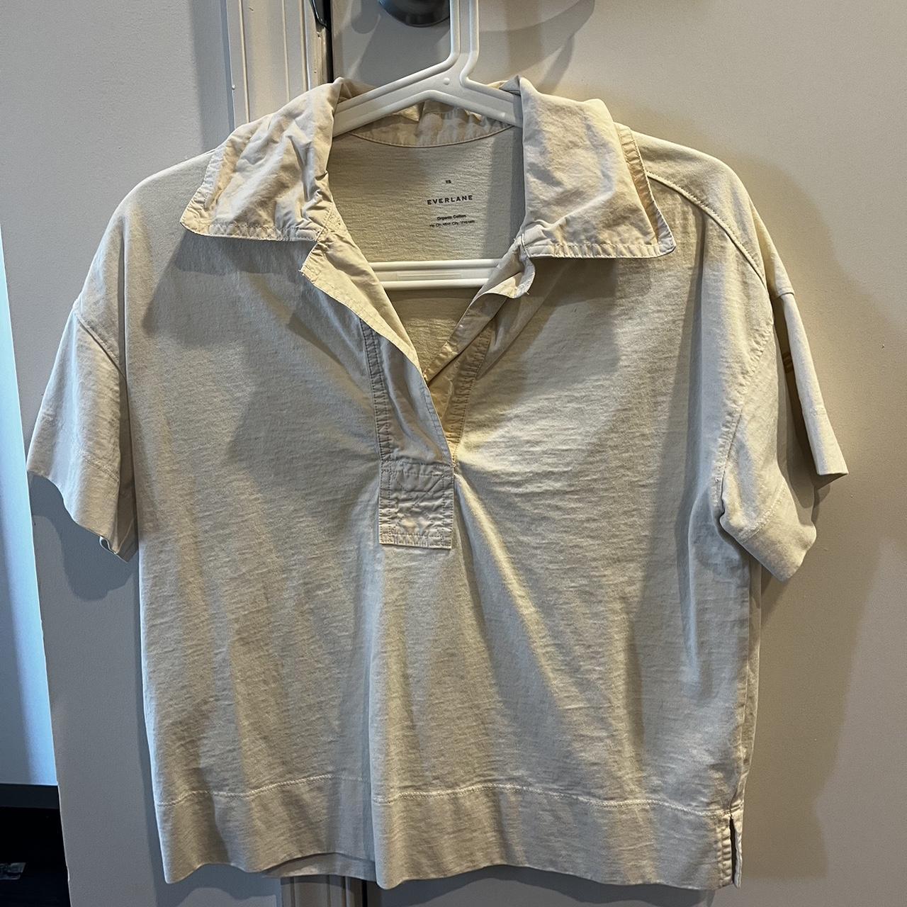 Everlane Women's Cream and Tan Polo-shirts | Depop