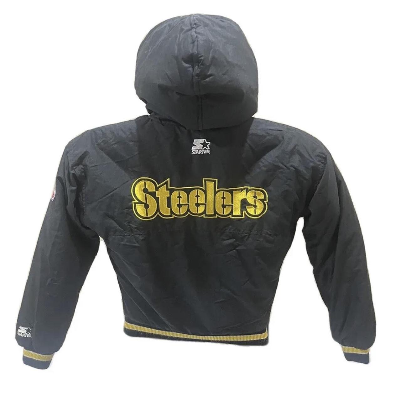 Vintage 1990's Starter Pittsburgh Steelers Youth Medium NFL Hooded Puffer  Jacket