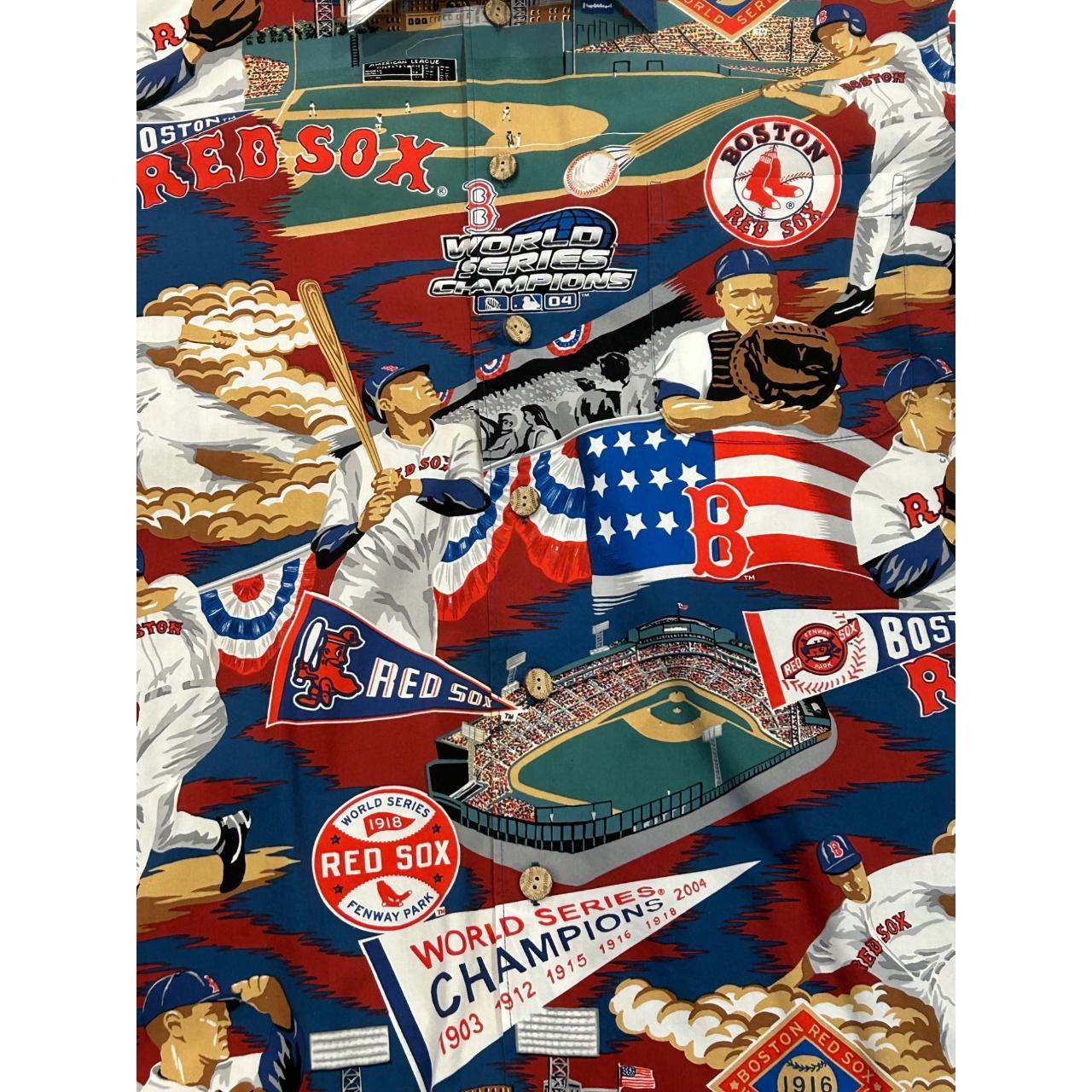 Reyn Spooner Hawaiian Shirt World Series Champions 2004 Boston Red Sox Mens  2XL