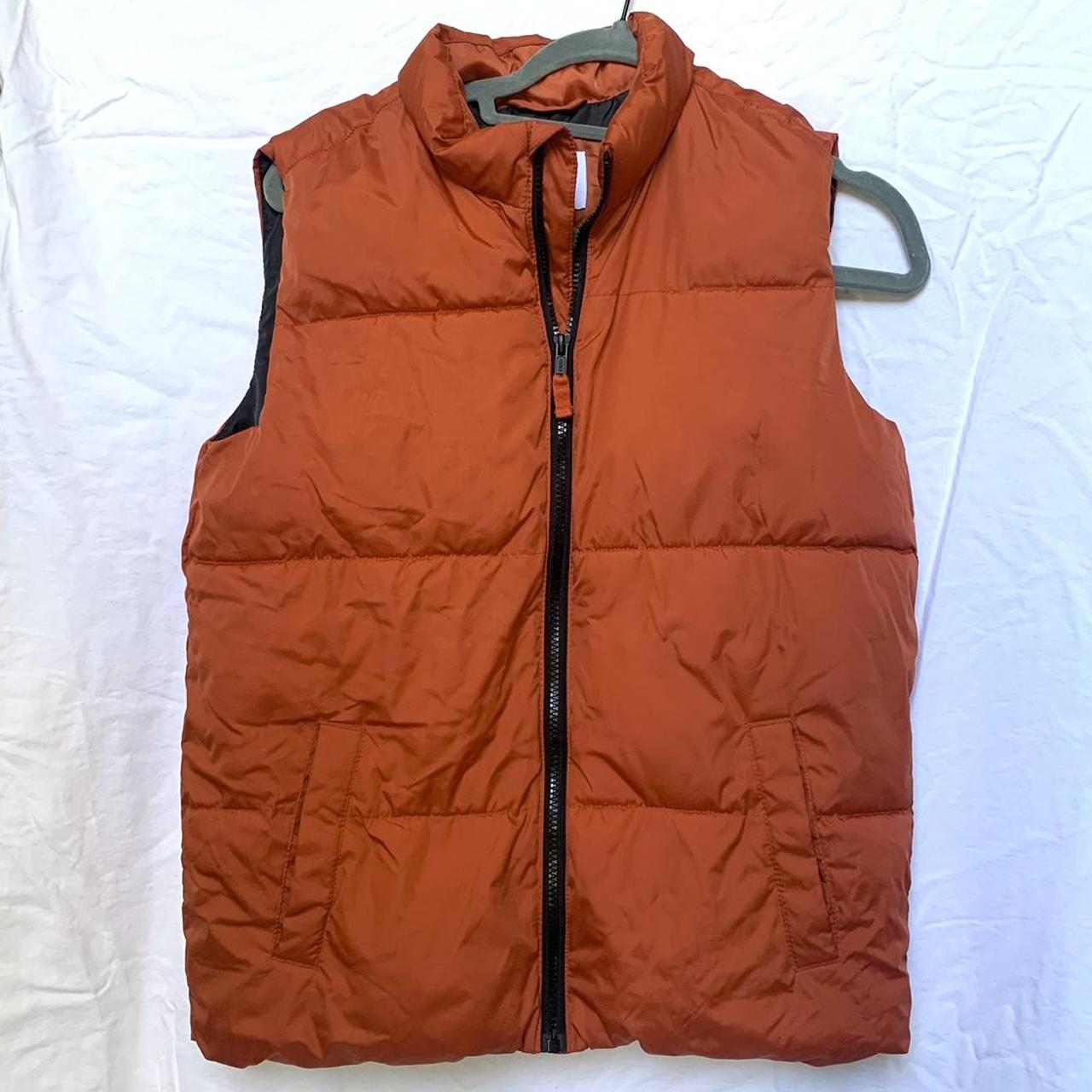 Old navy orange puffer vest #indie #coquette #depop... - Depop