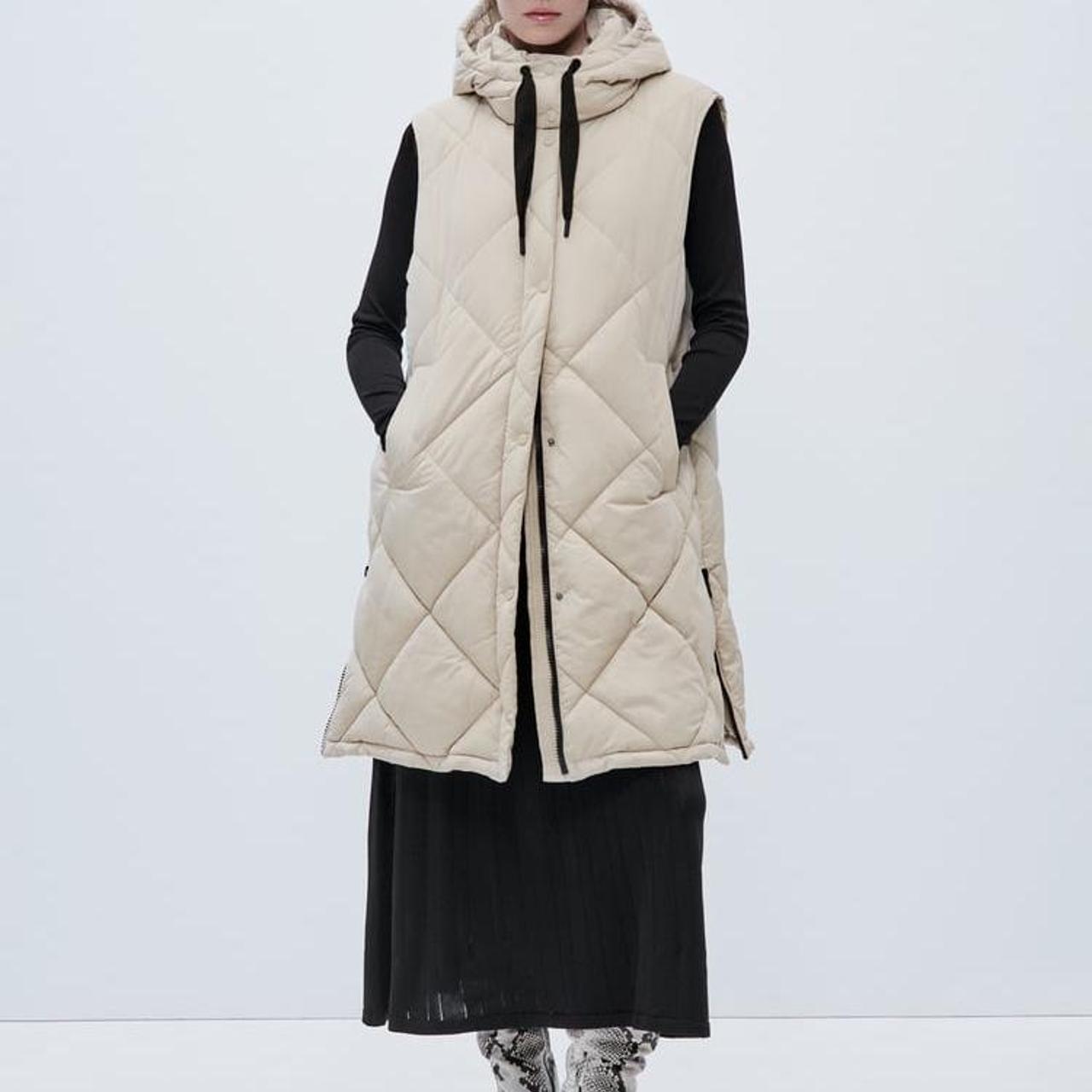 Longline Puffer Vest Long Line Gilet Zara Long Puffer Gilet Womens