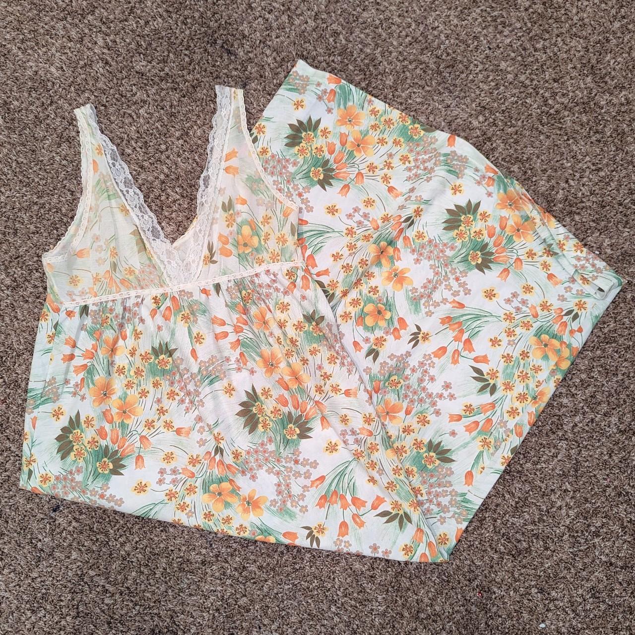 JCPenney Women's White and Orange Dress Depop