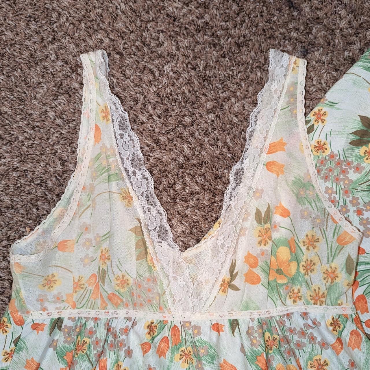 JCPenney Women's White and Orange Dress Depop