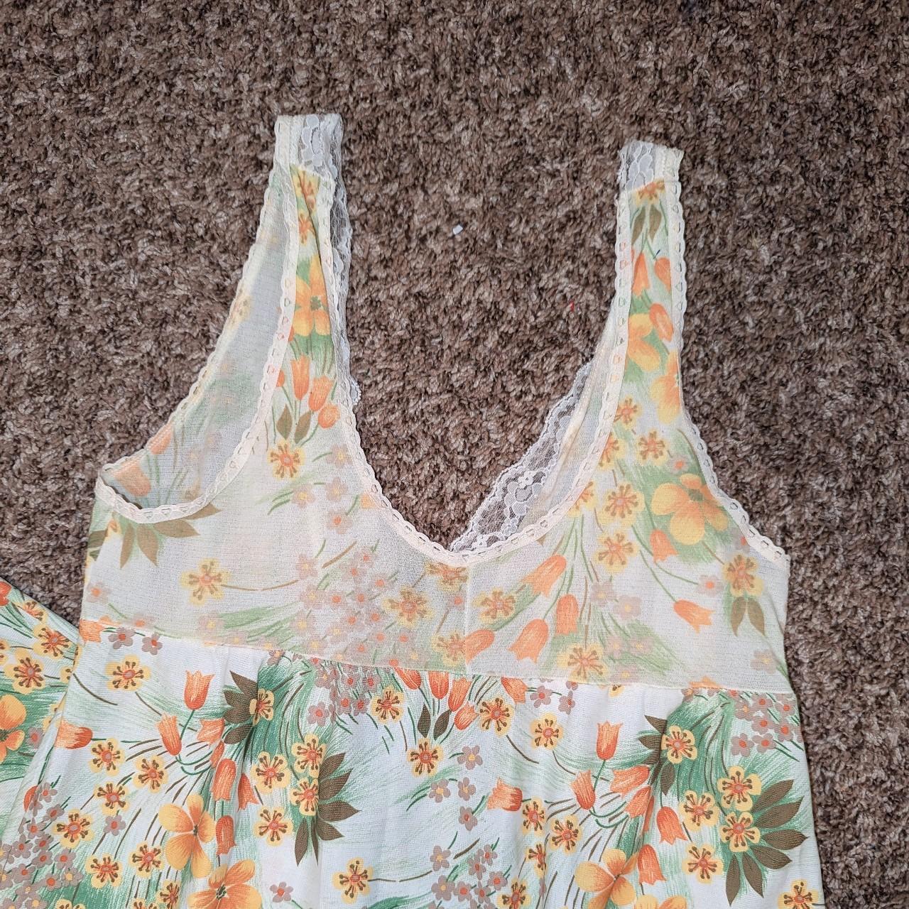 JCPenney Women's White and Orange Dress Depop