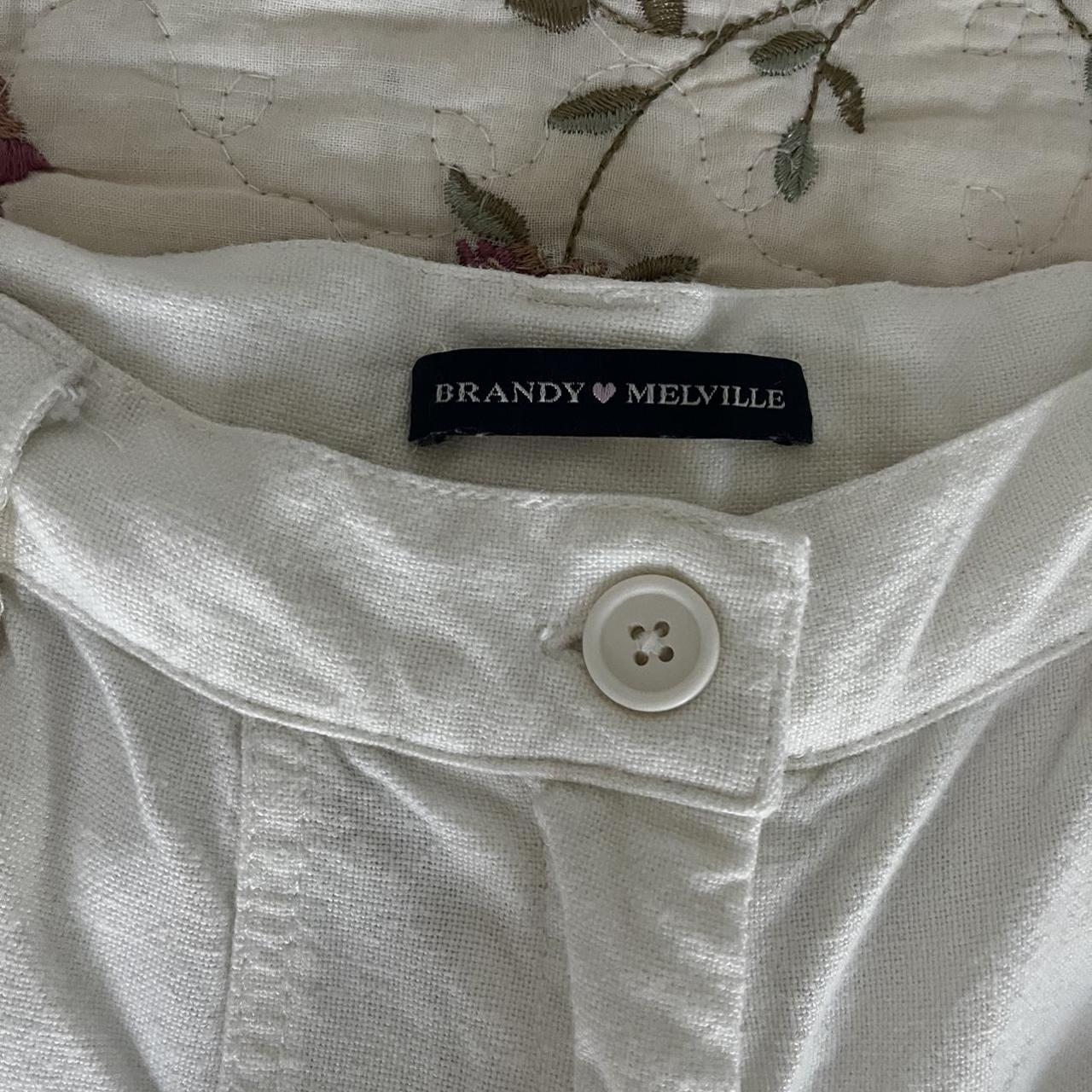 BRANDY MELVILLE LINEN PANTS Lidia Panta super... - Depop