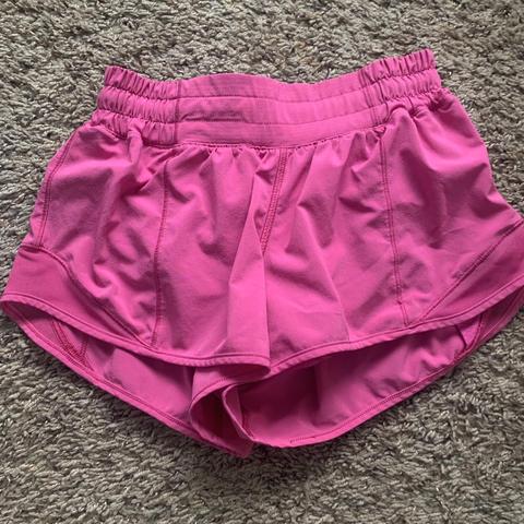 Lululemon Sonic Pink Hotty Hot low rise 4” - Depop