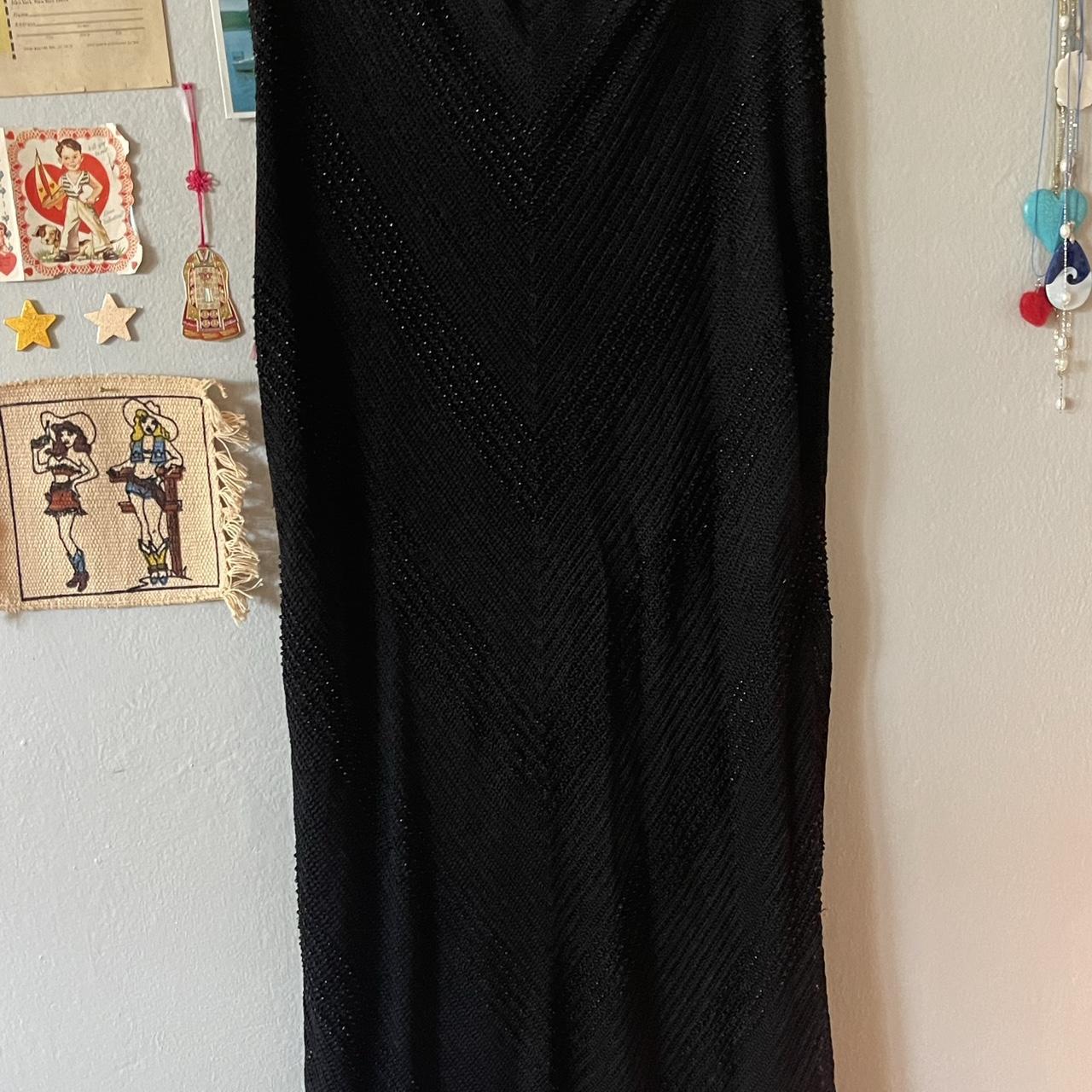 gorgeous black vintage beaded maxi skirt fits a... - Depop