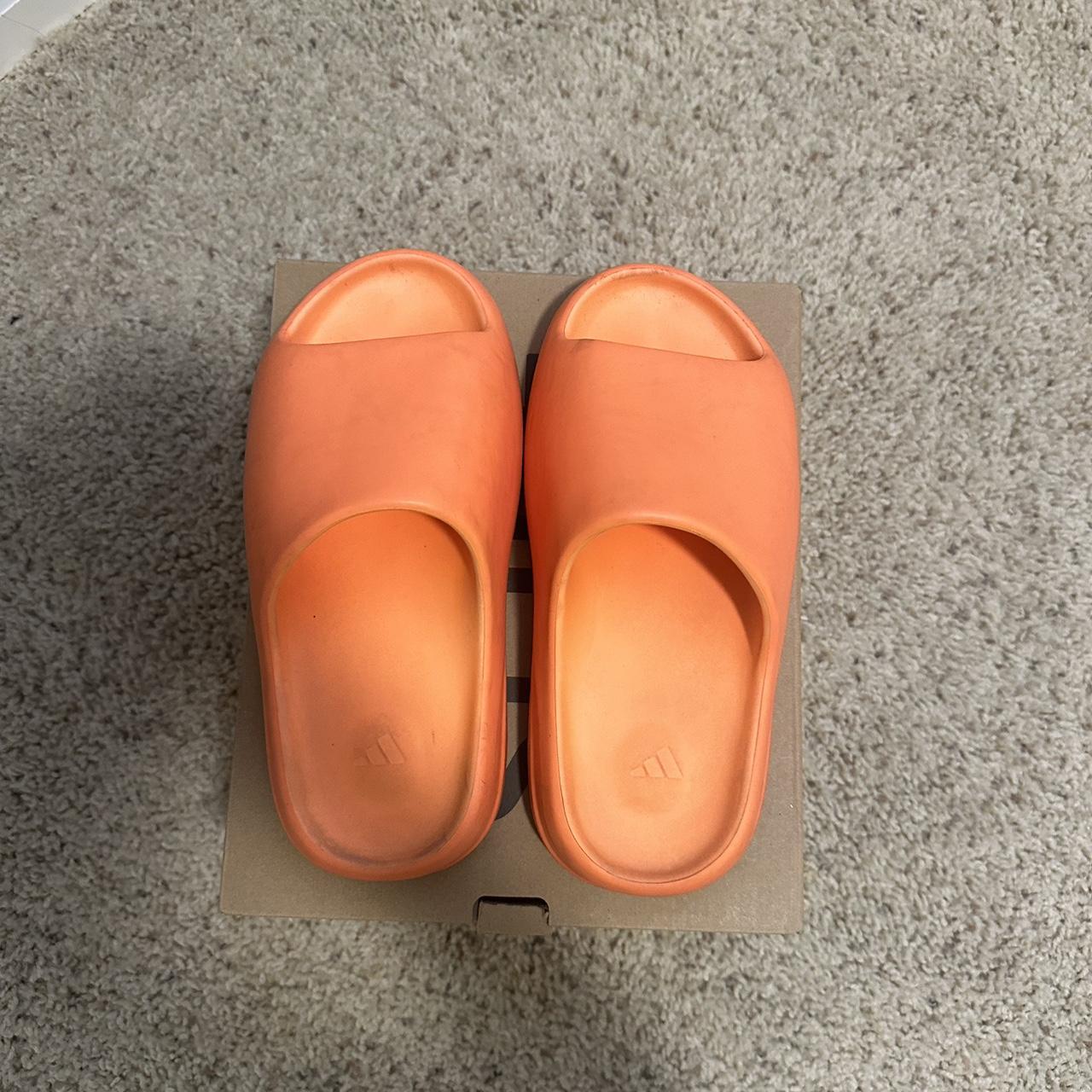 orange yeezy slides size 6