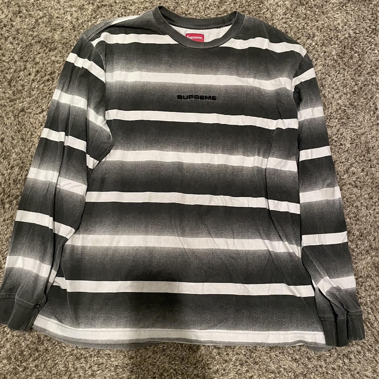 Supreme Faded Stripe Long-Sleeve. Condition: 10/10... - Depop