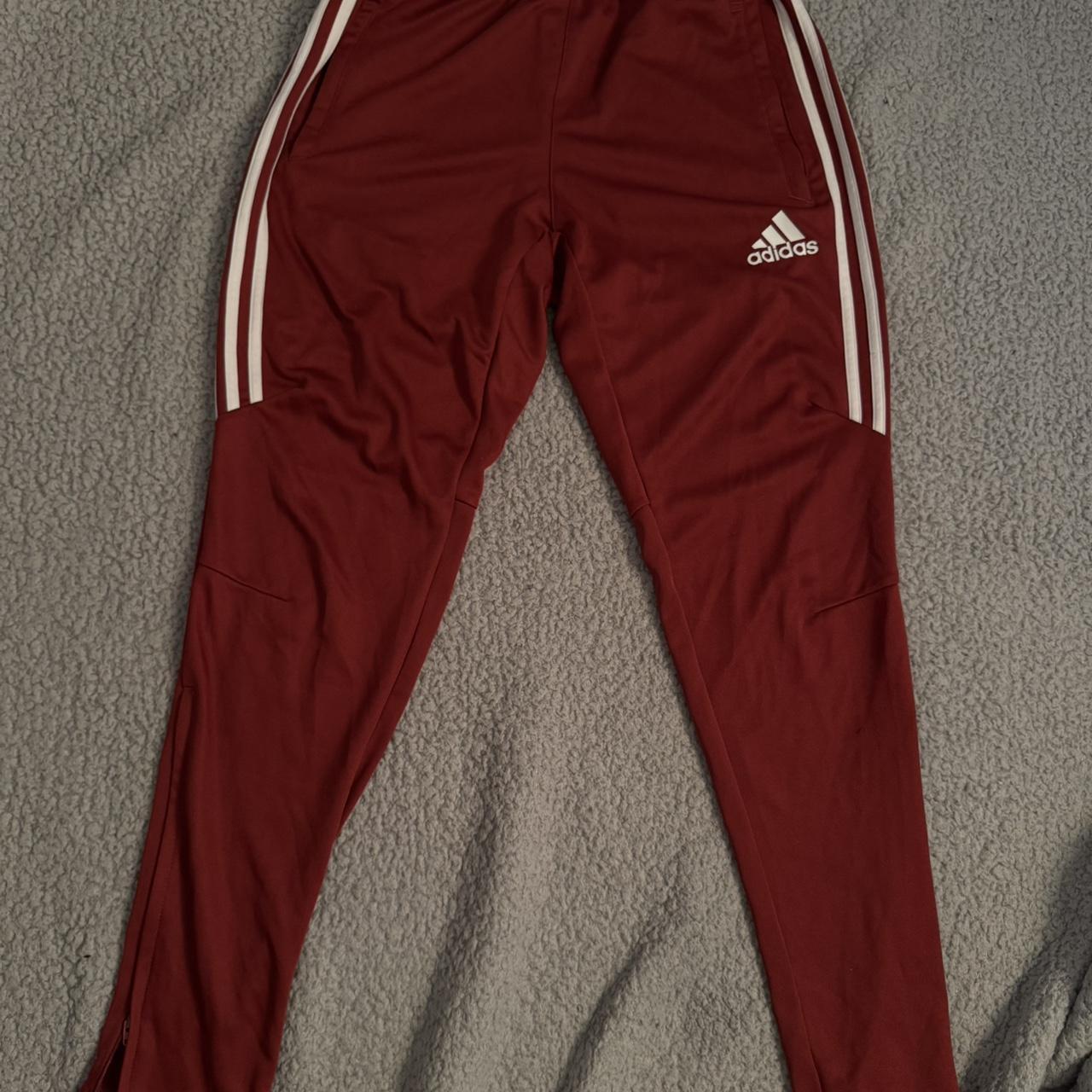 Burgundy Adidas Soccer Pants. Very Comfortable Depop