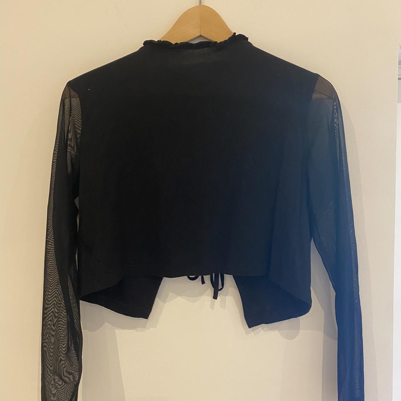 Shein long sleeve sheer top in black, good condition - Depop