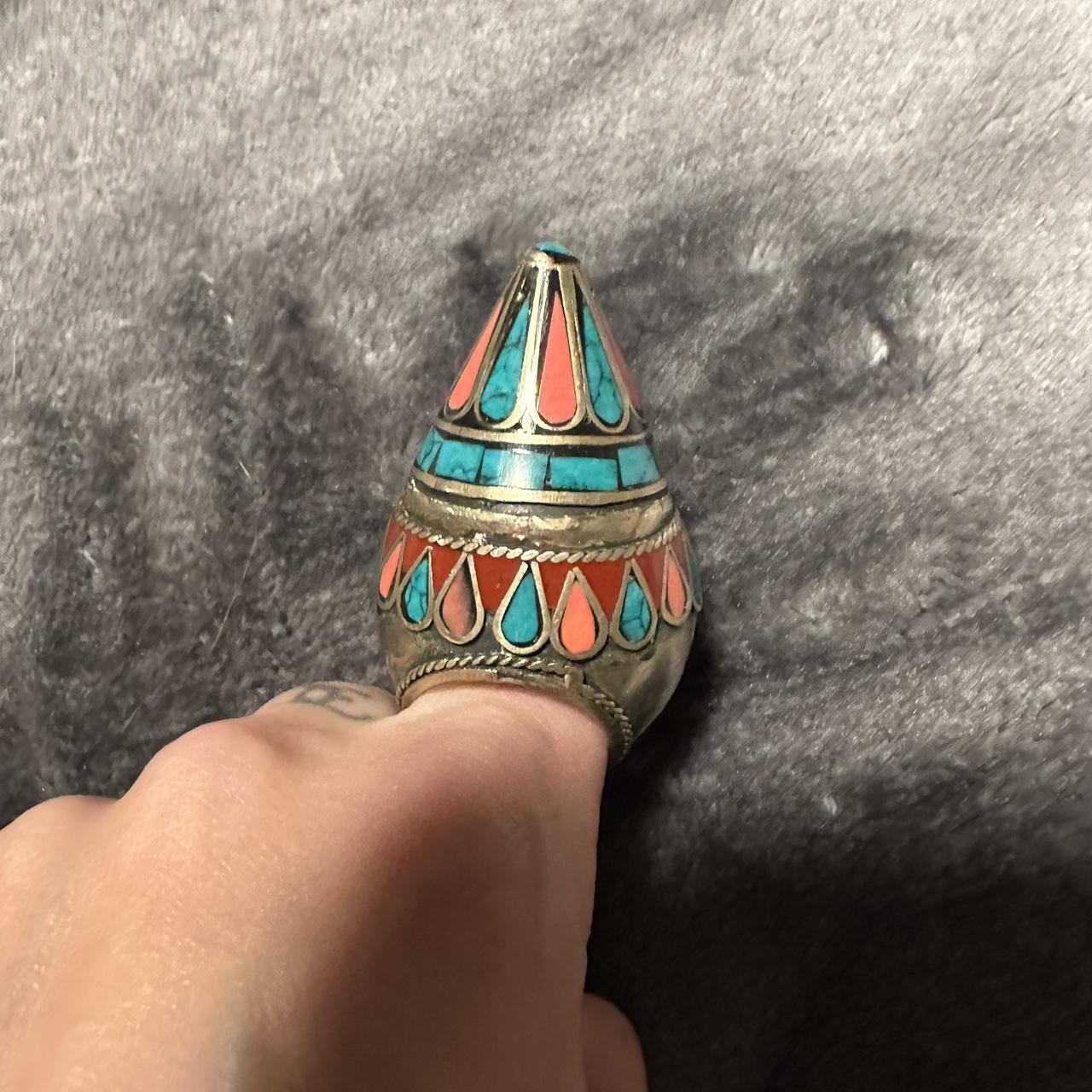 Women's Ring - Multi/Silver – Afghan silver ring … - image 4