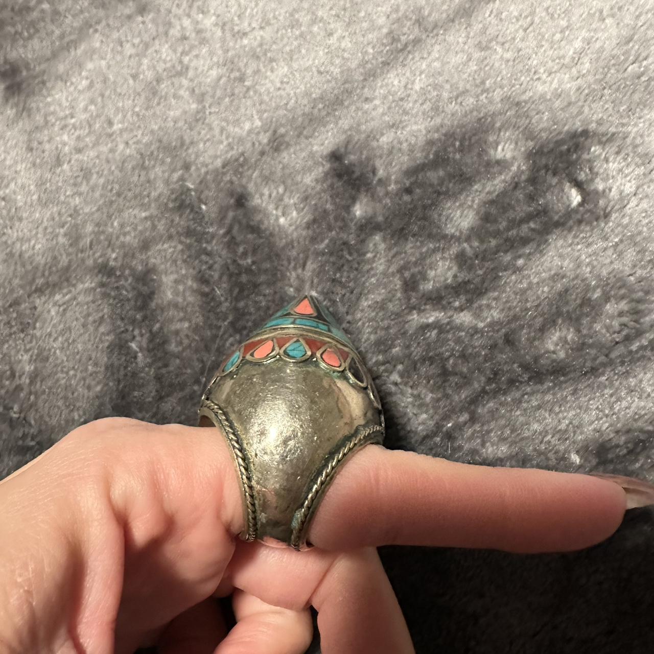 Women's Ring - Multi/Silver – Afghan silver ring … - image 6