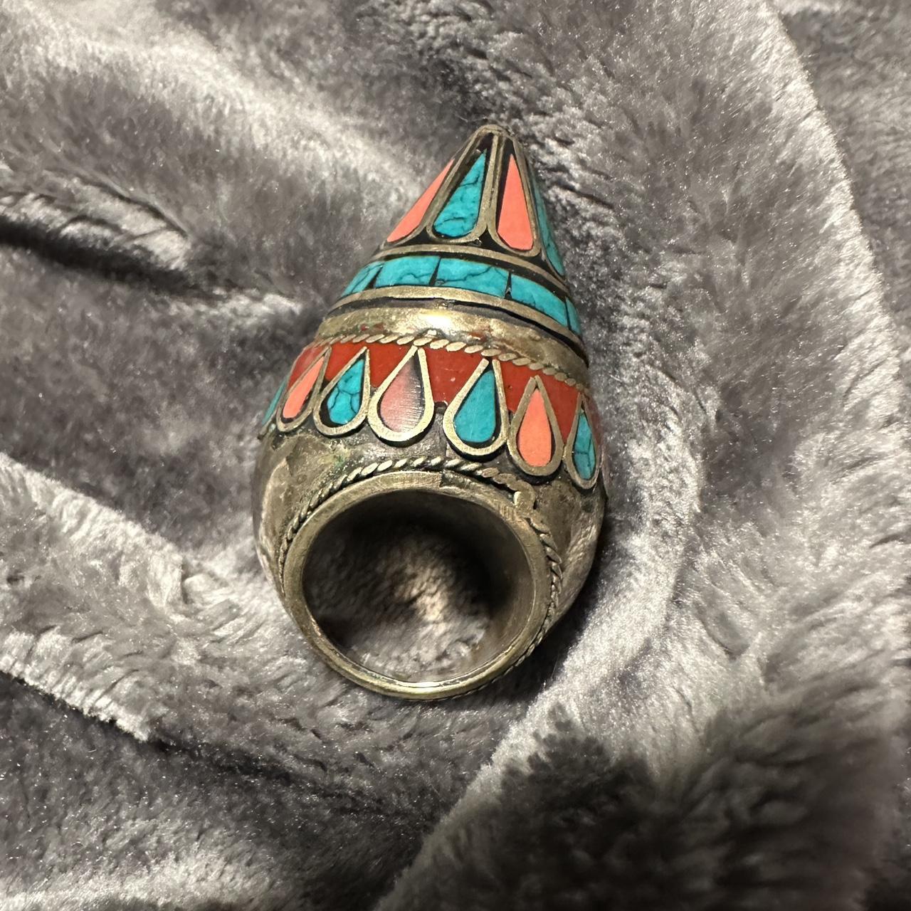 Women's Ring - Multi/Silver – Afghan silver ring … - image 3