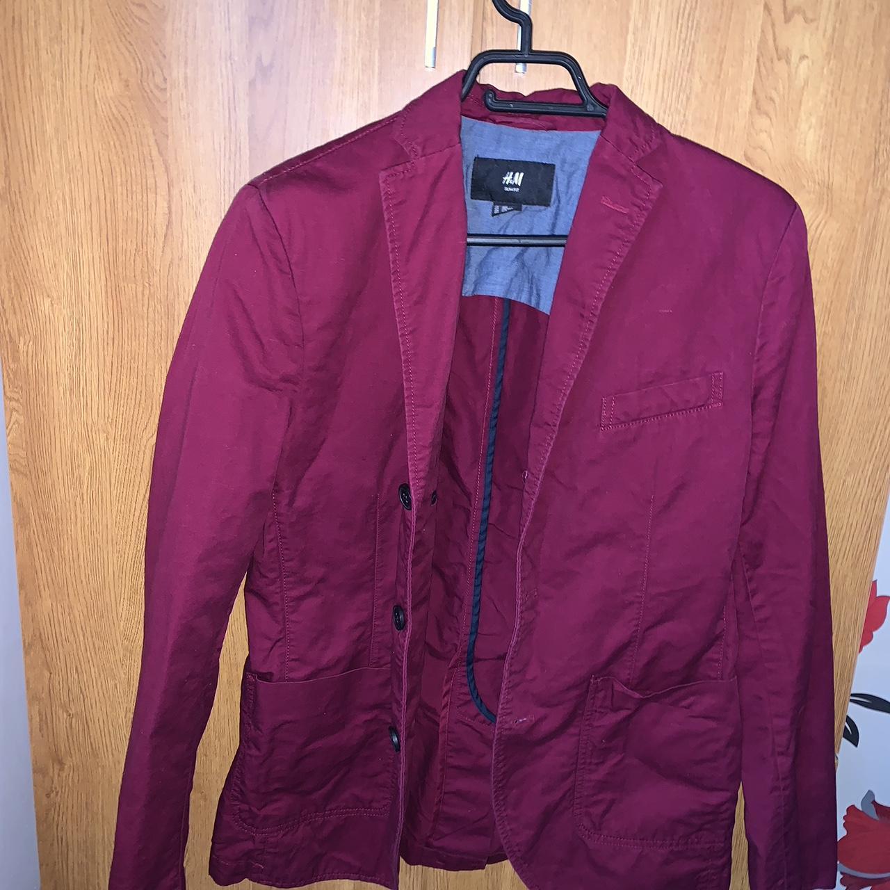 Mens red sale blazer h&m