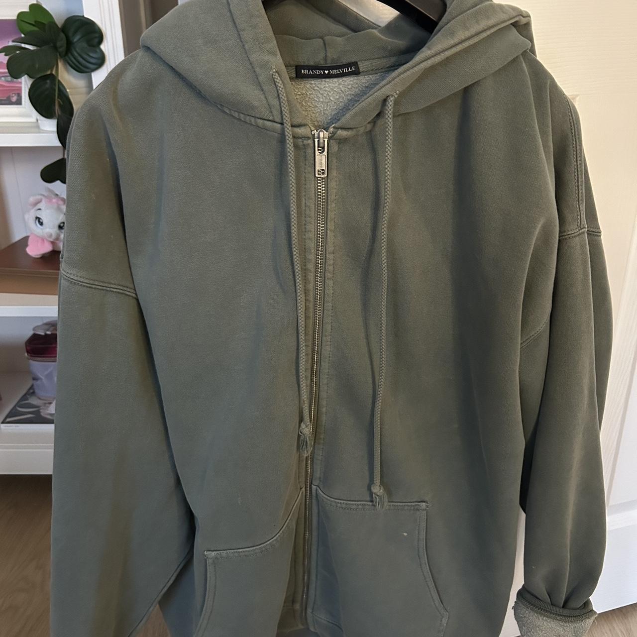 BRANDY MELVILLE zip up hoodie in size small (can fit... - Depop