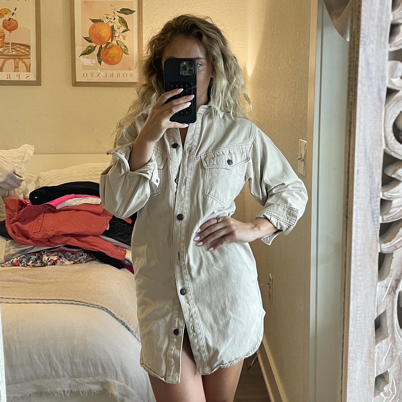 Topshop white denim dress hotsell