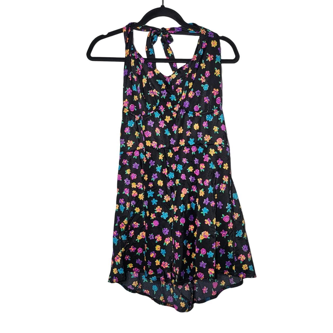 Palisades Beach Club Vintage Neon Floral One-Piece... - Depop