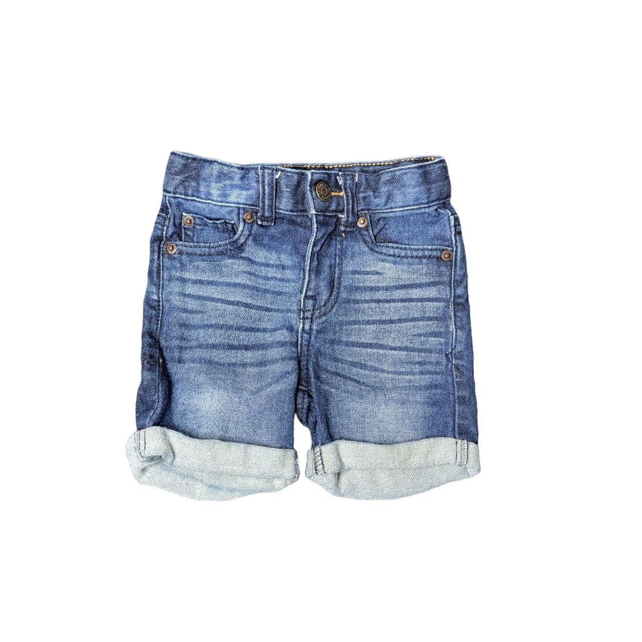 Cat & Jack Infant's Skinny Bermuda Cuffed Denim Blue... - Depop