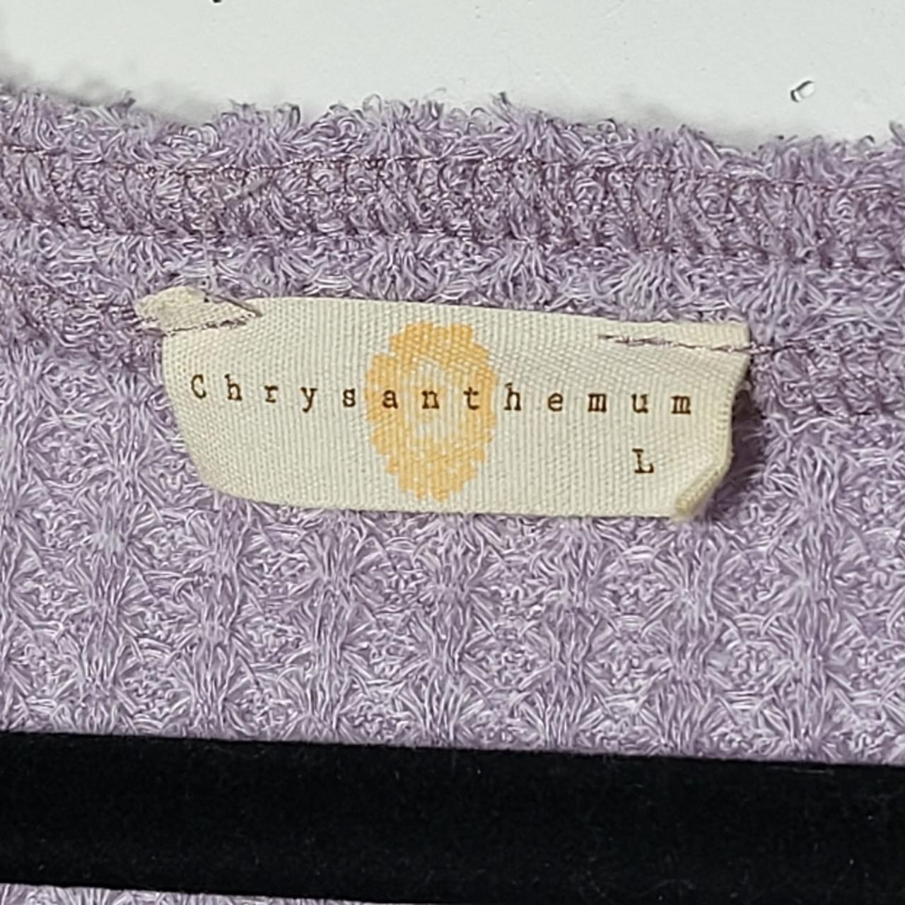 Chrysanthemum Floral Lace Balloon Sleeve Waffle Knit... Depop