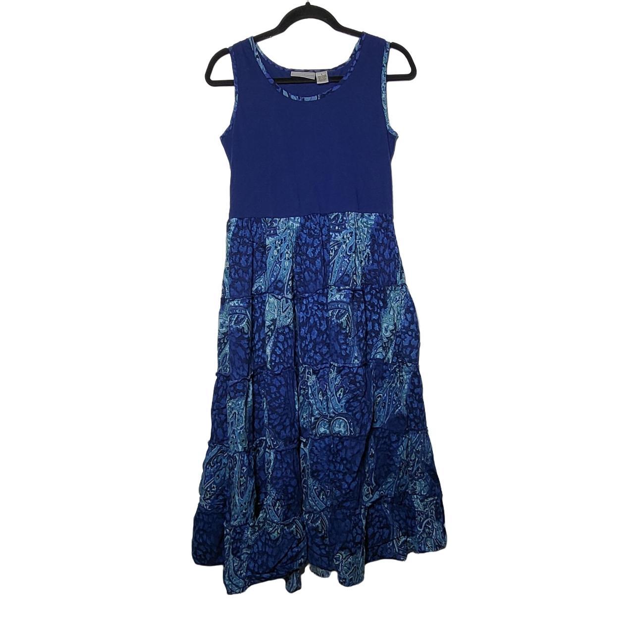 Draper's & Damon's Ruffle Sleeveless Dress Blue - Depop