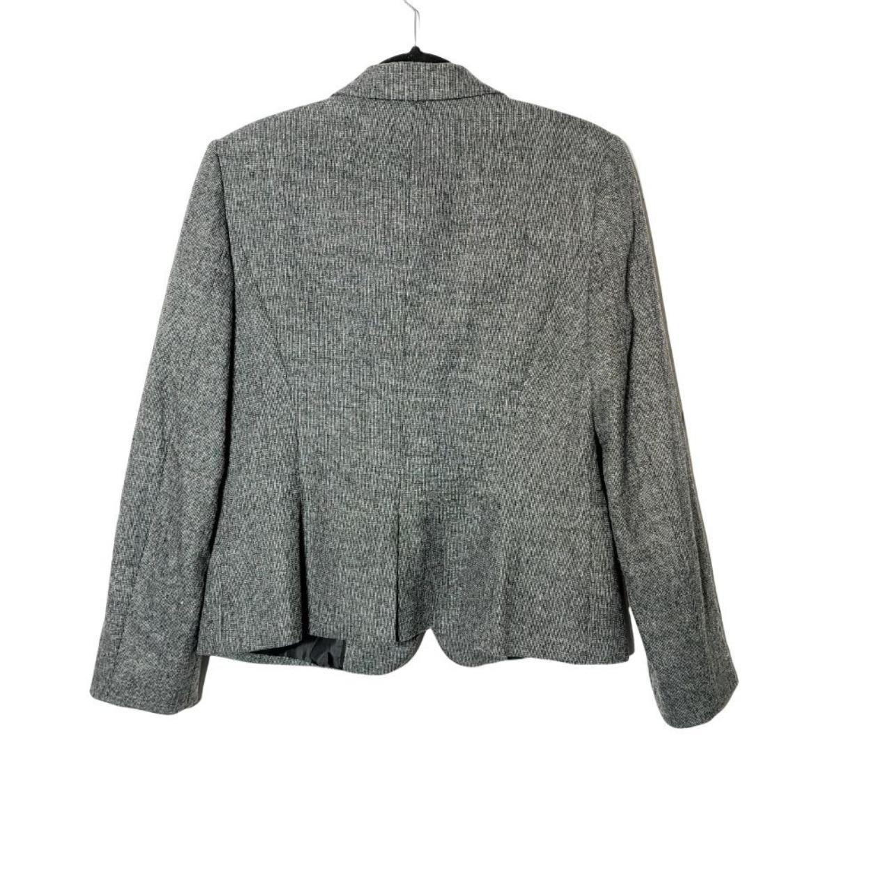 Calvin Klein Womens Gray Blazer with Gold Clasp... Depop