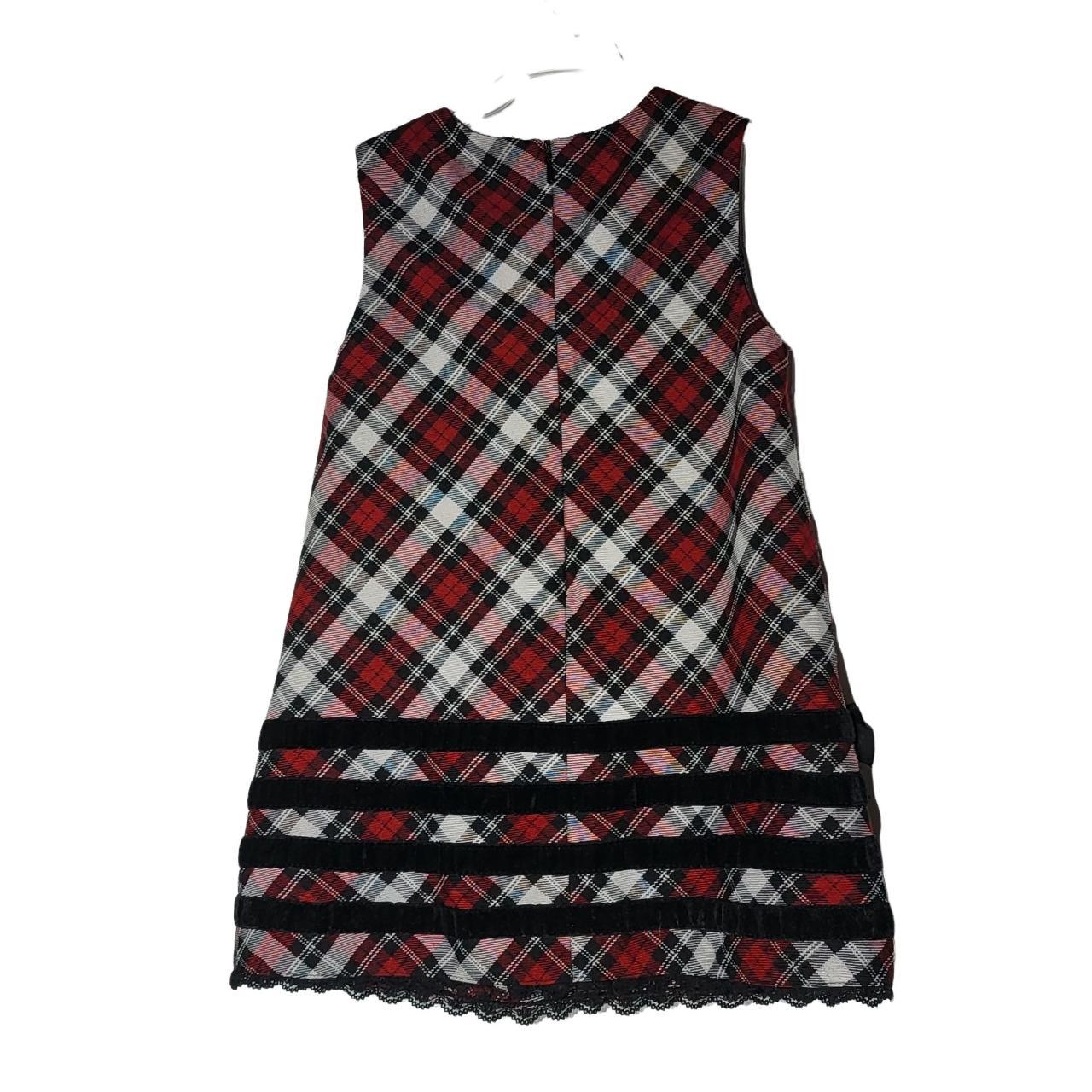 The Children's Place Holiday Plaid Dress Velvet Bows... Depop