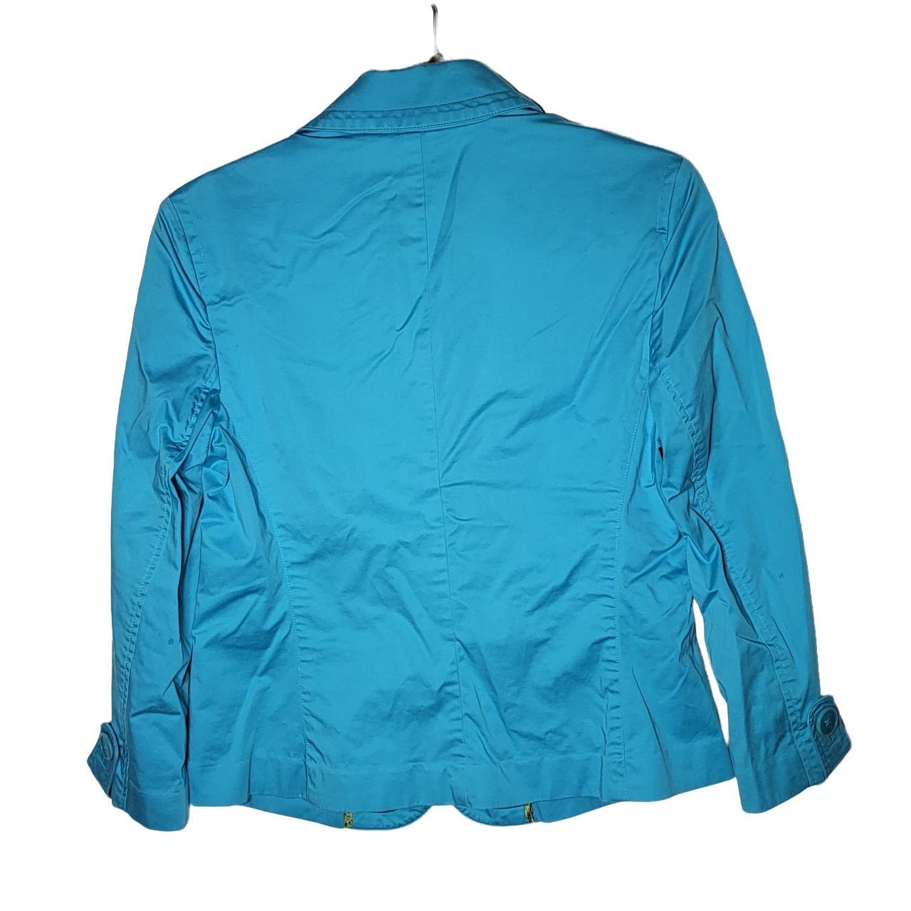 Talbots Blue and Tan Cotton Blend Soft Blazer Size - Depop