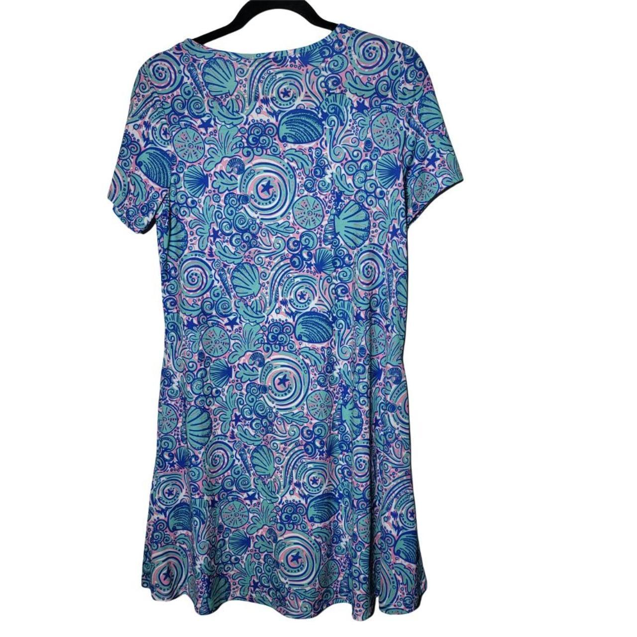 Simply Southern Seashell Blue Short Sleeve Dress... - Depop