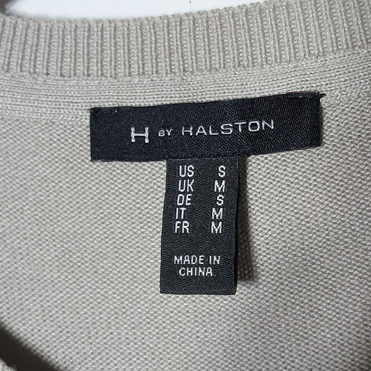 H by Halston Faux Suede Stripe Buton-Down Cardigan... - Depop