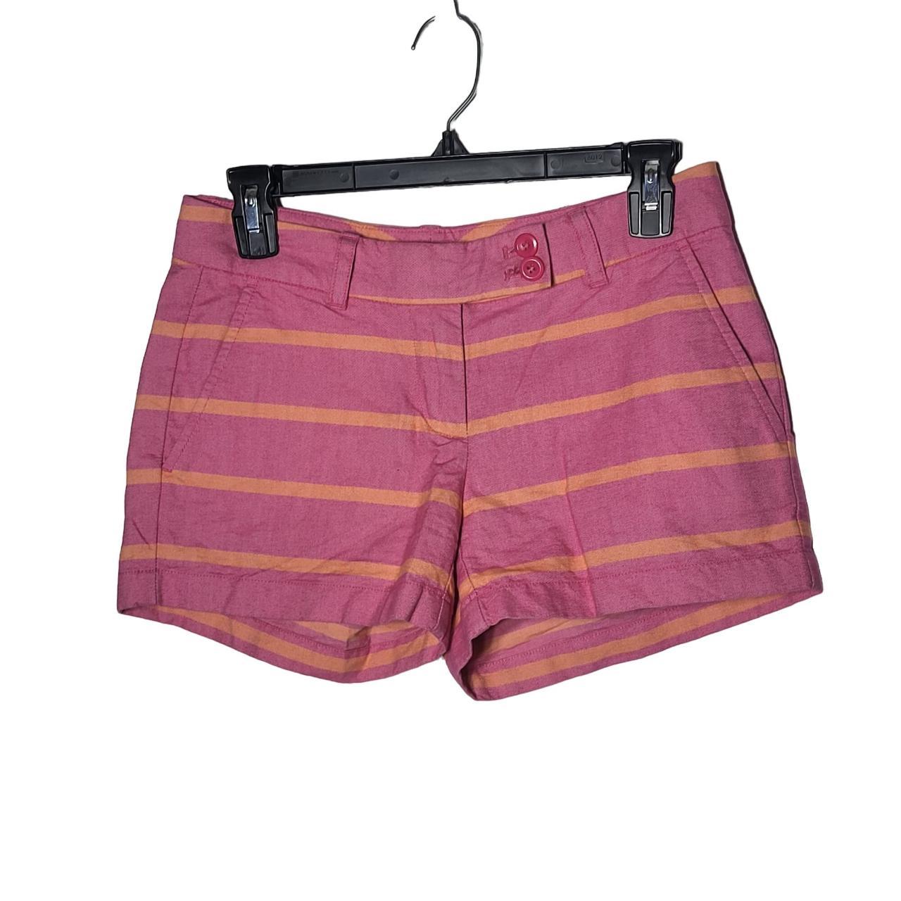 Vineyard Vines Pink and Orange Striped Shorts... - Depop