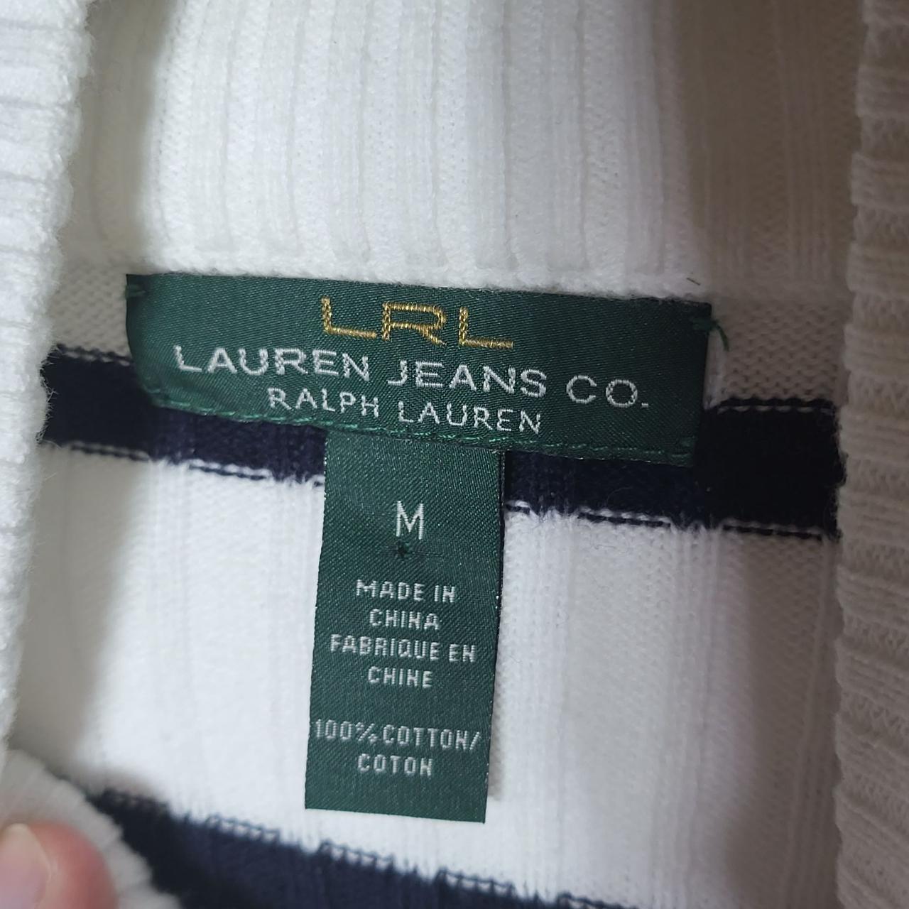 Lauren Ralph Lauren Womens Cowl Neck Button Striped... - Depop