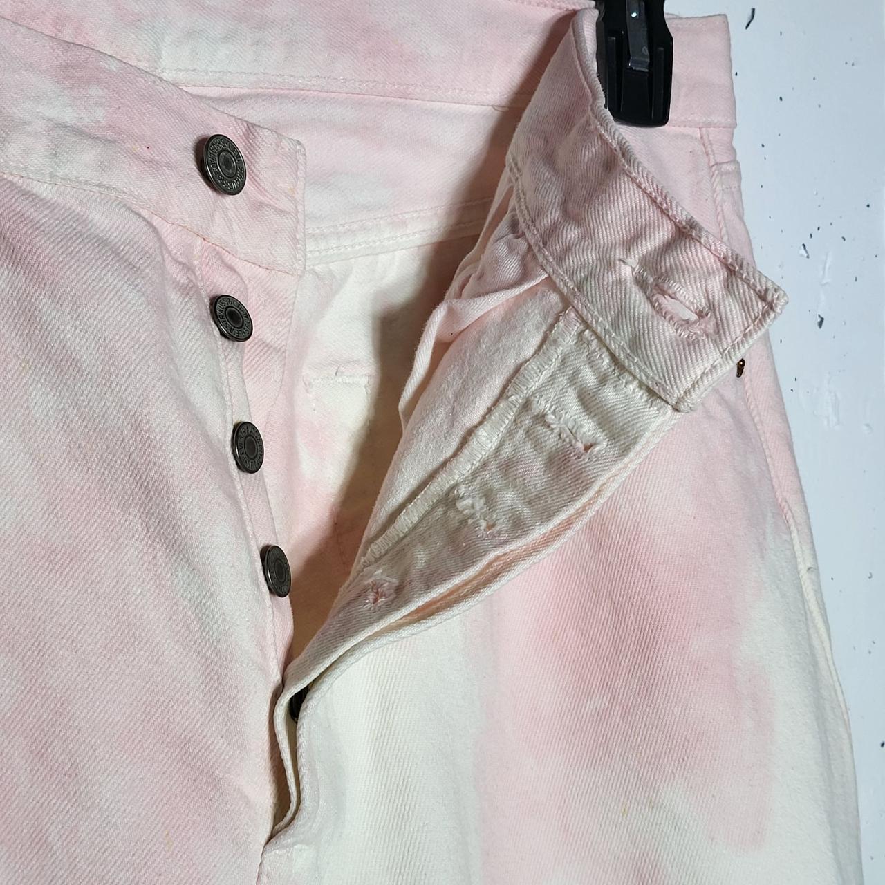 Levi's 501 93 Straight Tie Dye Denim Jeans Pink... - Depop