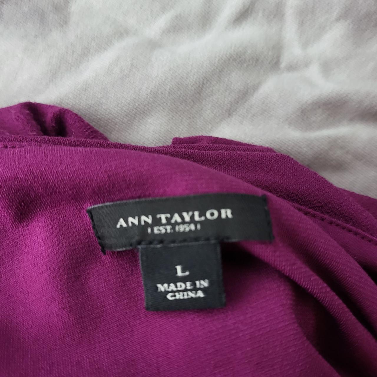 Ann Taylor Women's Faux Wrap Sleeveless Purple... - Depop