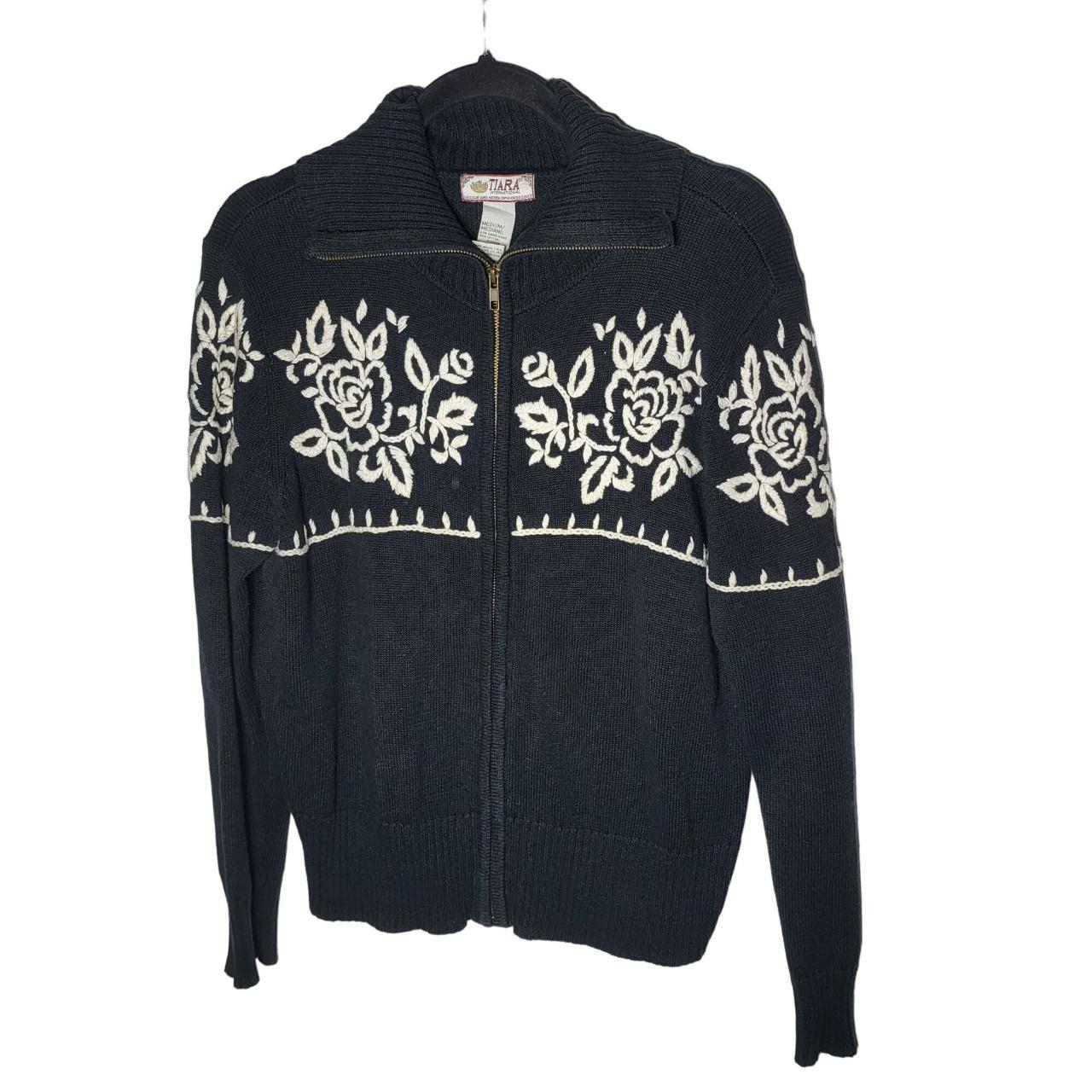 Tiara International Women's Floral Embroidered... Depop