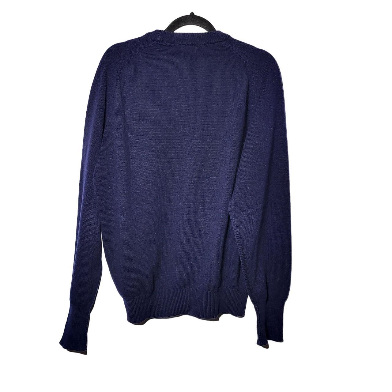 St Michael Men's 100% Lambswool Navy Sweater Size:... - Depop