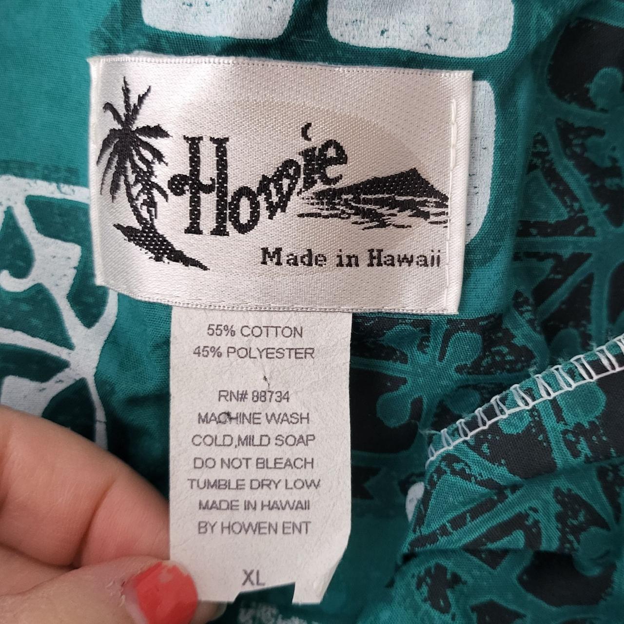 Howie Men's Teal Sea Turtle Hawaiian Button Down... - Depop